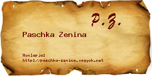 Paschka Zenina névjegykártya